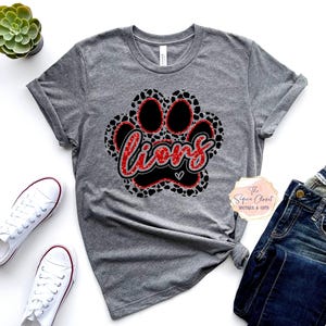 Lions School Mascot Paw T-shirt, Mascot Shirt, Lions Spirit Shirt, Lions Spirit, Mascot Shirt, Lions T-shirt, Lions shirt