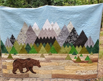 Digital pattern to create your own Rocky Mountain Bear Quilt