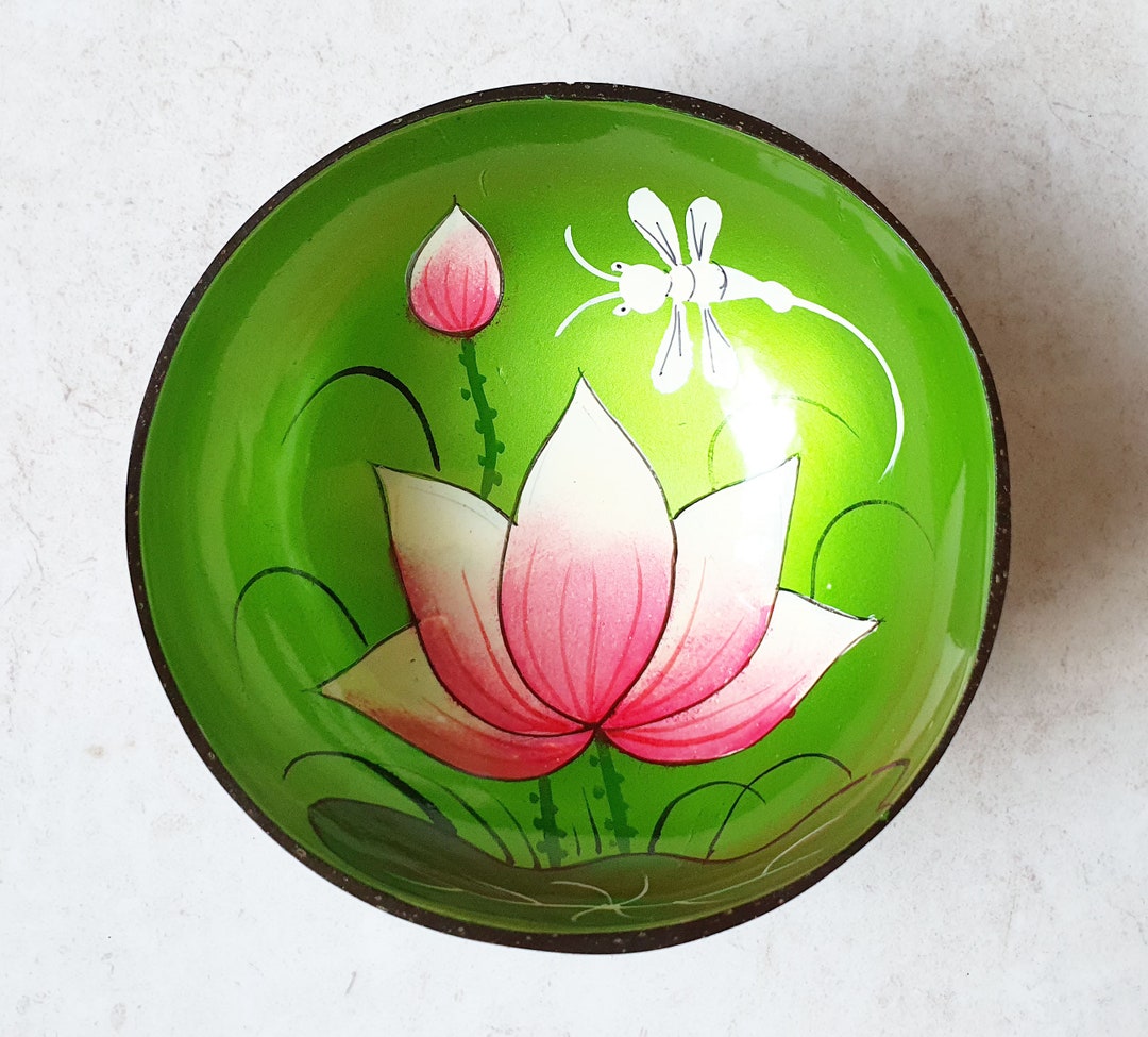 Hiseng Kokosnuss-Schale - Natürliche Dekoschale Ø13.5cm In Blau