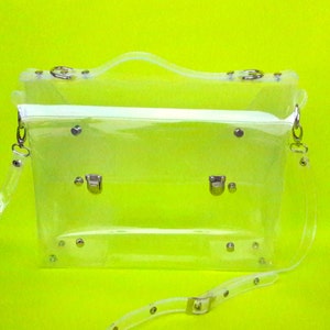 Sac messager transparent, sacs pour végétaliens, grande sacoche messager, sac nerd, sac messager hipster, sacoche transparente, sac crossbdy minimaliste