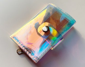 Holographic Small Wallet Y2K Aesthetic Mini Wallet Rainbow Zipper Card Holder Coin Purse Cyberpunk Pastel Soft Goth Gift