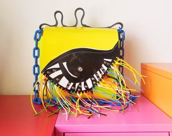 Unique eye shaped bag inspired by abstract art, gift for artgirl, art woman bag, handmade handbag, unusuall design purse, unique gifts, OOAK