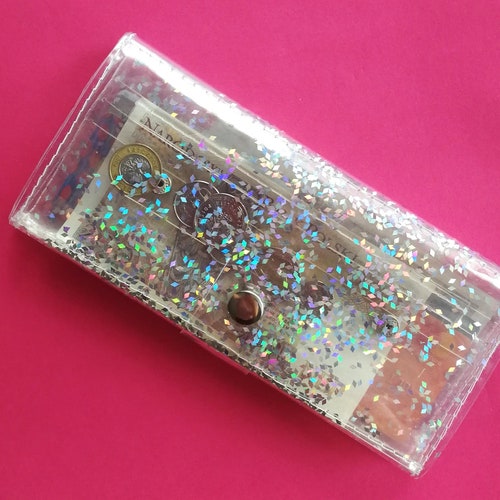 Cute Coin Purse Confetti Glitter Wallet Small Clear Purse Etsy