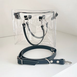 Clear Jelly Crossbody Bag: Vegan Vinyl Stadium Purse
