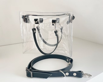 Messenger Bag Medium Crossbody Bag Clear PVC Transparent Jelly Bag Stadium Approved Travel Handmade Purse