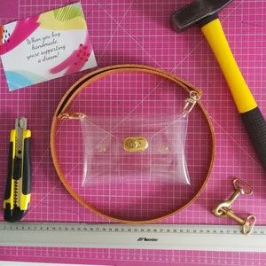 CLEAR FOOTBALL PURSE- BURGUNDY