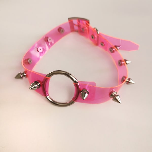 Roze choker, vinyl kraag, Stud Choker, Kraag ketting, DDLG, Roze Kitten Play, Kraag Roze, BDSM, Onderdanig, volwassen spelen, Valentijnsdag geschenk