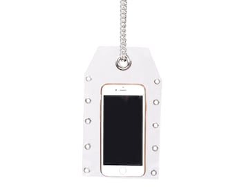 Clear Phone Bag Transparent PVC Crossbody Eyelet Chain Purse Minimalist Invisible Bag Festival Rave Y2K Vegan Handmade Gift