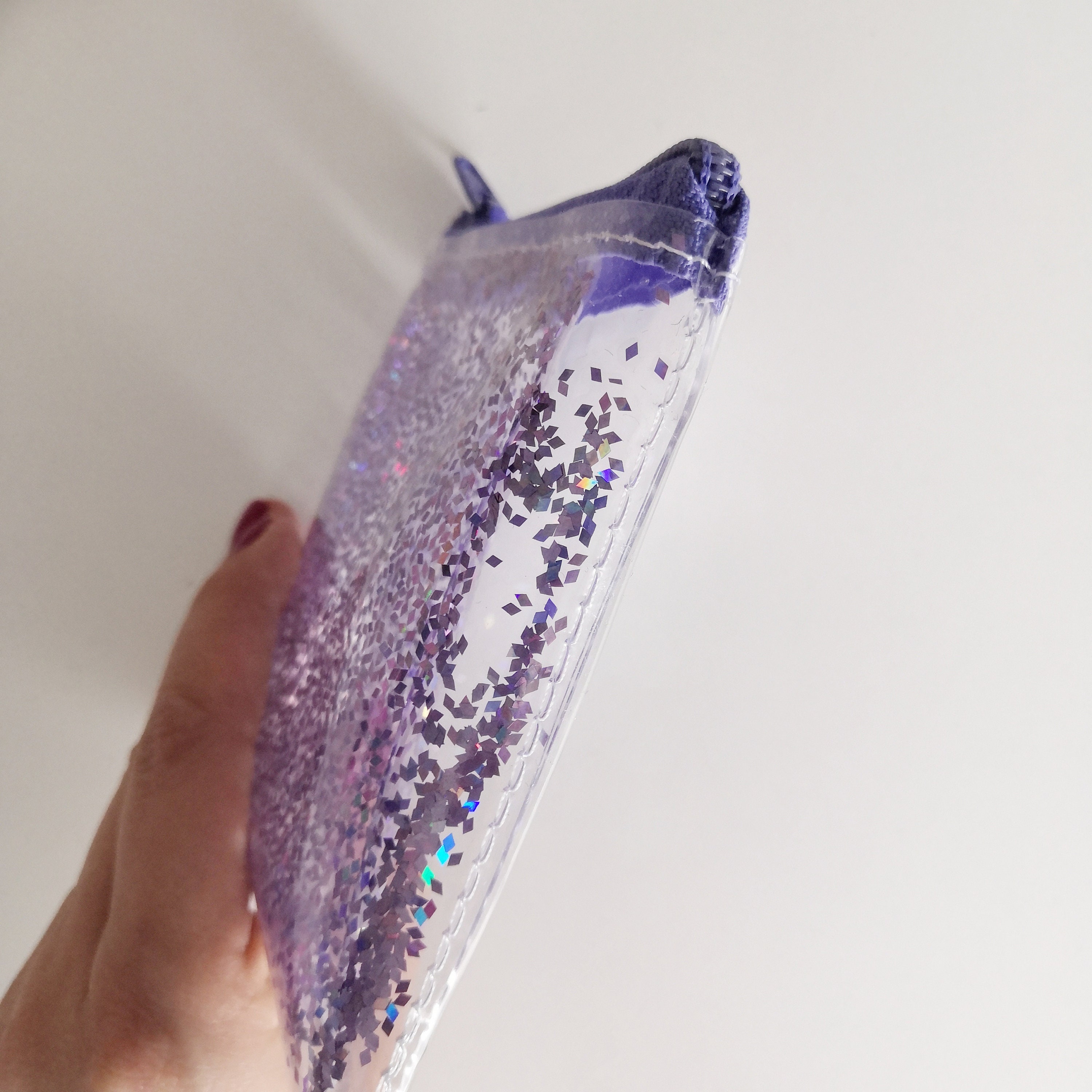 Purple Glitter Wallet Cute Coin Purse Small Clear Purse -  Sweden