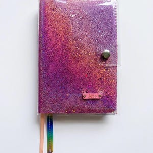Pink Glitter Notebook Holographic Journal Vinyl Sketchbook Girl Boss Planner Cute Aesthetic Notebook Y2K Stationery Gift for Her