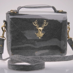 Sac transparent sac clairement senti messager сумка sacoche brève sac bandoulière mallette d'or rétro handtasche cerfs sac fantôme