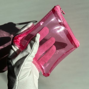 Billetera sencilla, monedero de vinilo, monedero trasero, monedero de bolsillo, organizador de papelería, monedero transparente, accesorios de los 90, vegano