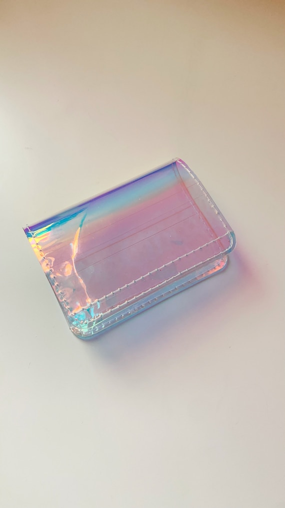 Holographic Card Holder Vinyl Wallet Pocket Small Transparent Accessory Street Fashion Urban Style Vegan Cute Shiny Gift - Etsy Canada Holographic Card Holder Vinyl Wallet Pocket Small Transparent Accessory Street Fashion Urban Style Vegan Cute Shiny Gift - Etsy Canada