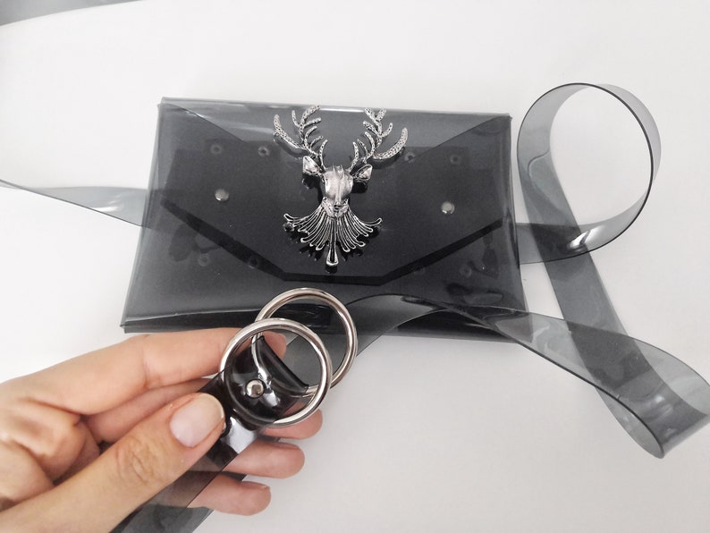 Slim belt purse with retro deer metal work cute fanny pack festival bags belly pouch small hip bag waist bag holster bag 90s style