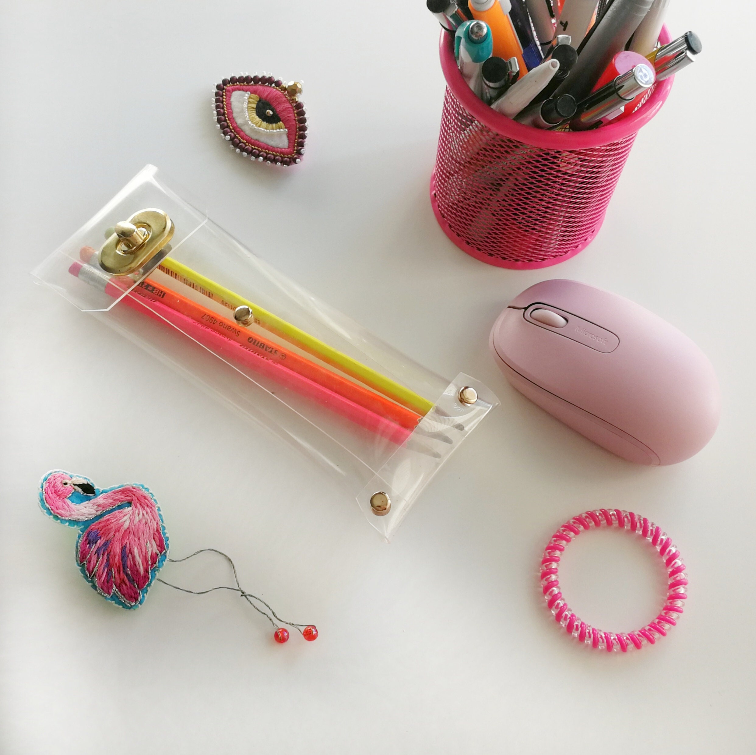 Clear pen case transparent pencil holder accessories bag Etsy