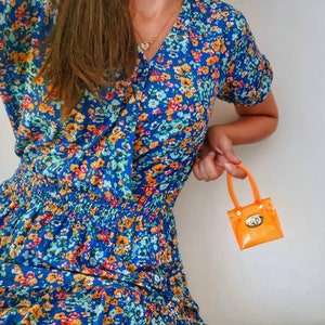 Orange Tasche, Gadget inspirierte Tasche, Fashion Top, heiße orange Handtasche, kleine Tasche, trendige Geldbörse, 2000er Stil Tasche, kleine Tasche, neon klar