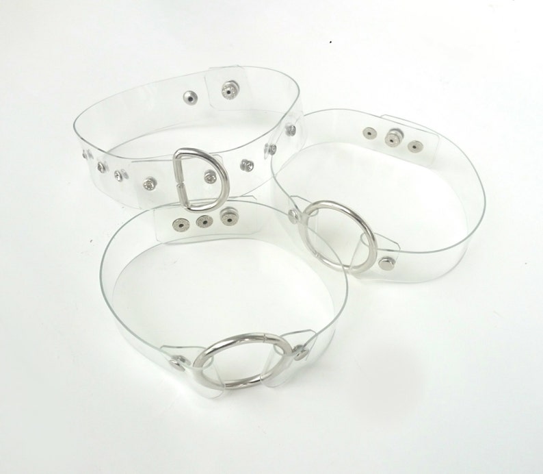 Vinyl choker Rhinestone Transparent vinyl Choker 90s Necklace Gothic 90/'s choker clear choker vinyl 90s collar lollita cyber psycho goth