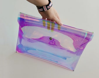 Holographic case, for macbook, holographic folder, sleeves for business, office bag, computer accessoriess, handmade and vegan, mermaids