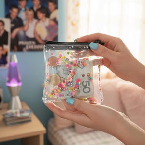 Kawaii Coin Purse Clear Vinyl Wallet Fimo Confetti Mini Pouch Cute Transparent Small Organizer Kawaii Gift Teen Aesthetic Bag