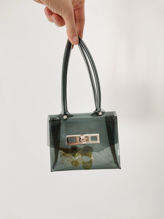 Mini purse GIVENCHY gray with yokes flowers - VALOIS VINTAGE PARIS