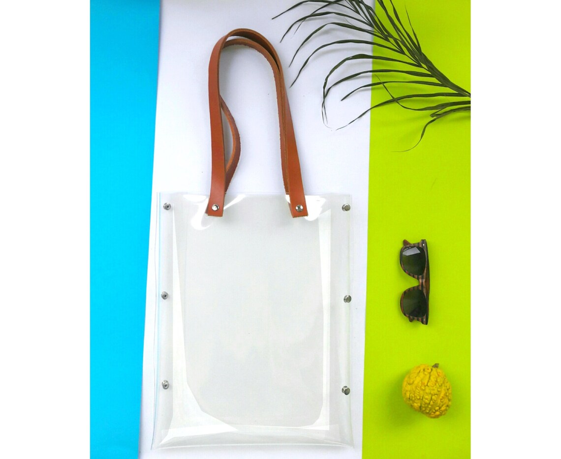 Minimalist Everyday Tote Bag Clear Tote Bag Plastic Etsy