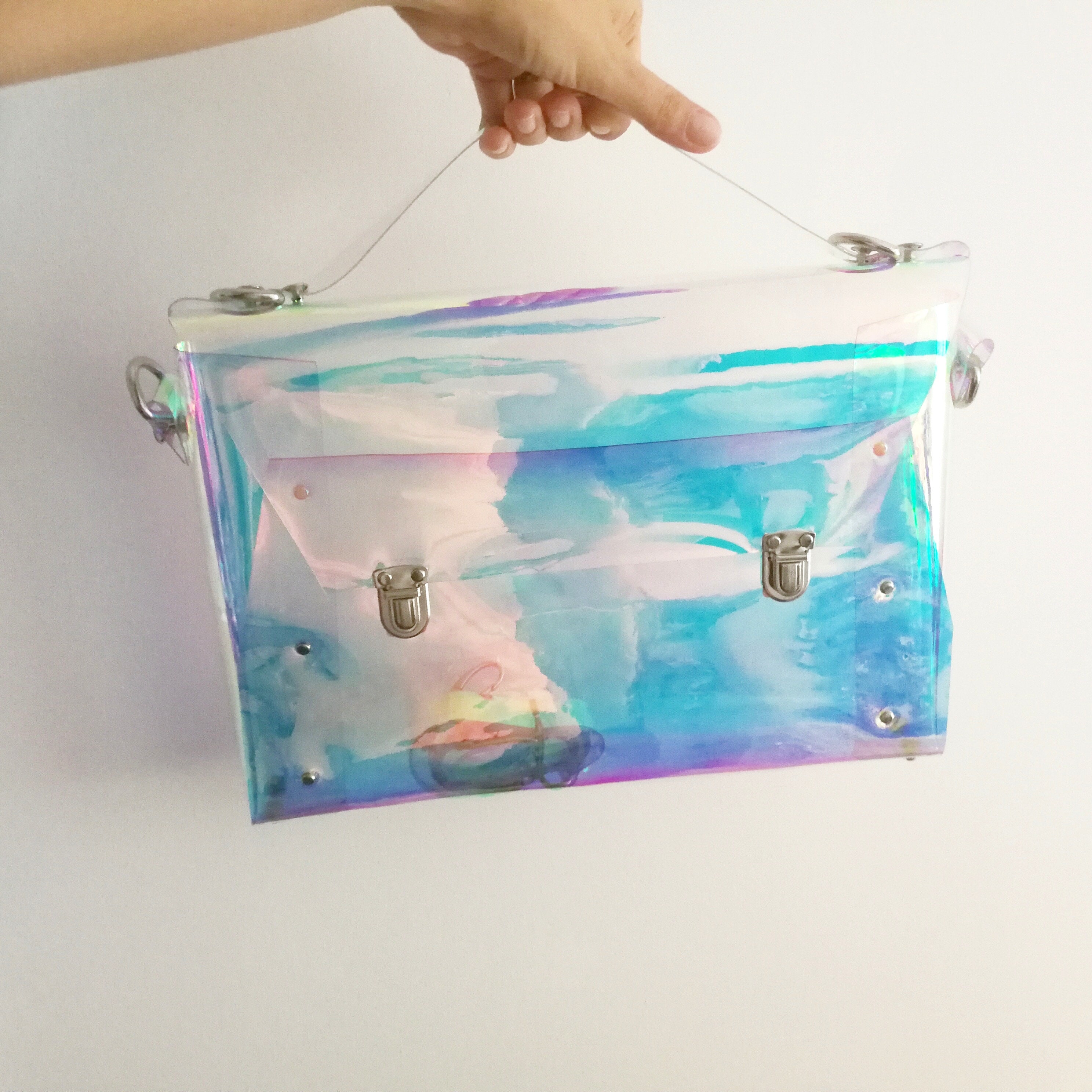 Borsa a tracolla in tela da donna Borsa in PVC trasparente