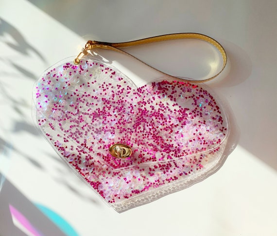 Clear heart purse deals