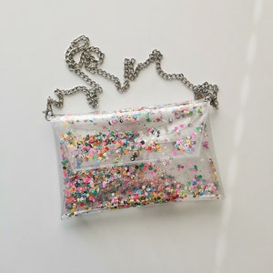 Kawaii Clear Clutch: 90s Cartoon Style Fimo Purse