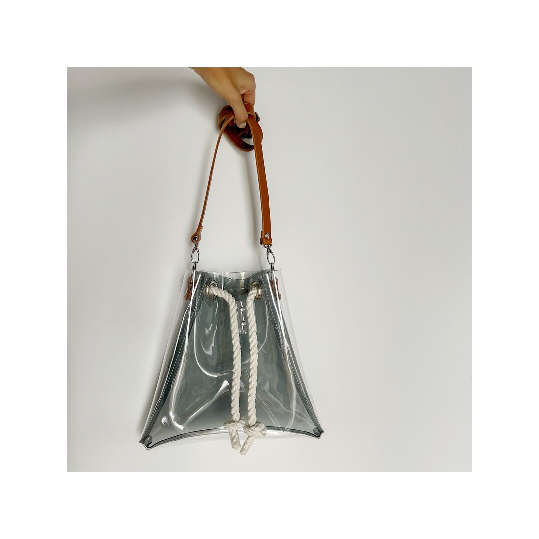 Buy Clear Bucket Bag: Elegant Transparent Vinyl Purse, Handmade
