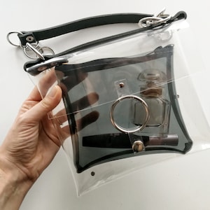 Bolsa transversal de PVC transparente: bolsa de estádio 2 em 1 com corrente