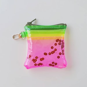 Bolsa de melancia, carteira para moedas, bolsa de bolso, acessórios de arco-íris, estojo de frutas, estojo vegano, vinil, viajante, fofo, kawaii, harajuku