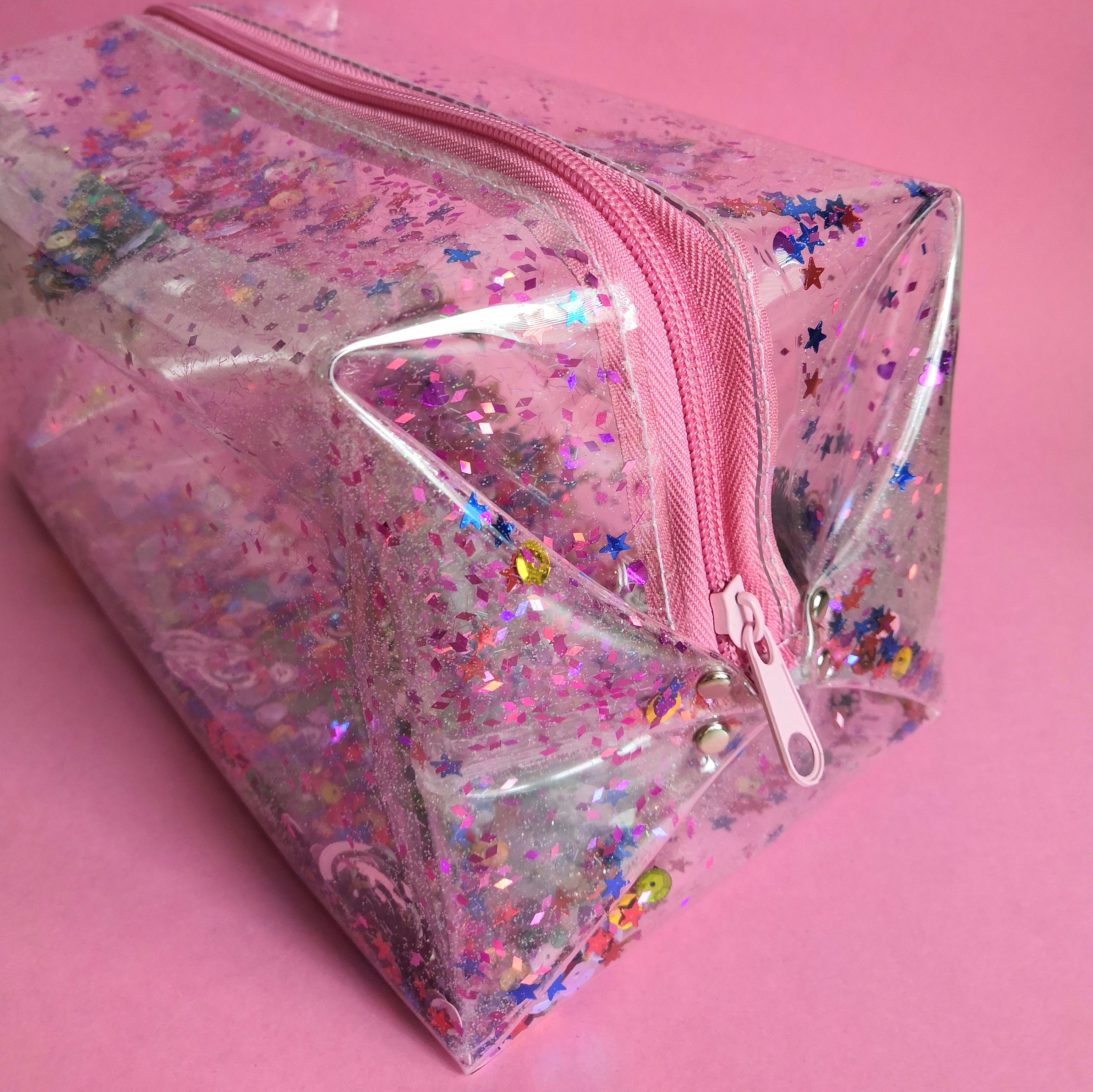 90s Fantasy Cube Makeup Bag Glitter Confetti Hearts Stars Barbiecore Vinyl  Pouch Clear Travel Organizer Kitsch Glam Gift - Etsy, image size:3000x2997