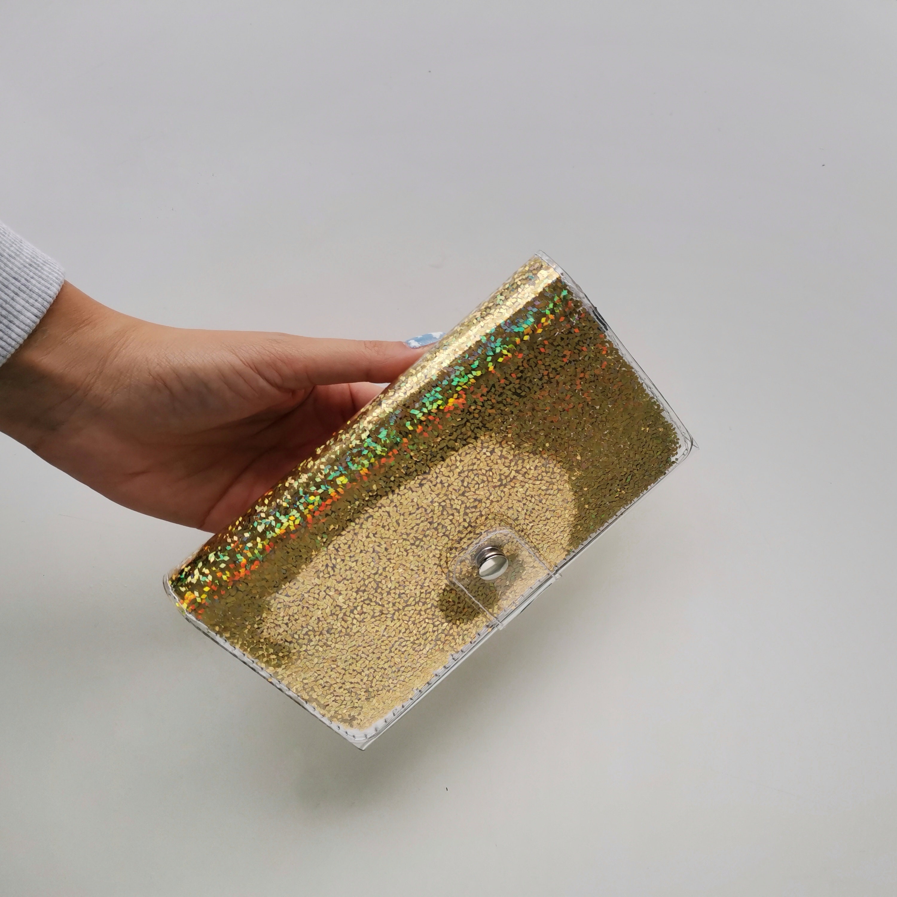 Gold confetti wallet big vinyl money holder holographic Etsy