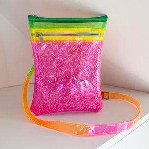Clear Vinyl Kupplungsglitzerhandtaschengeldbeutel funkeln glitter Hülle Tasche Sicherheitsbeutel funkeln Tasche goldsack Metallic hanbags