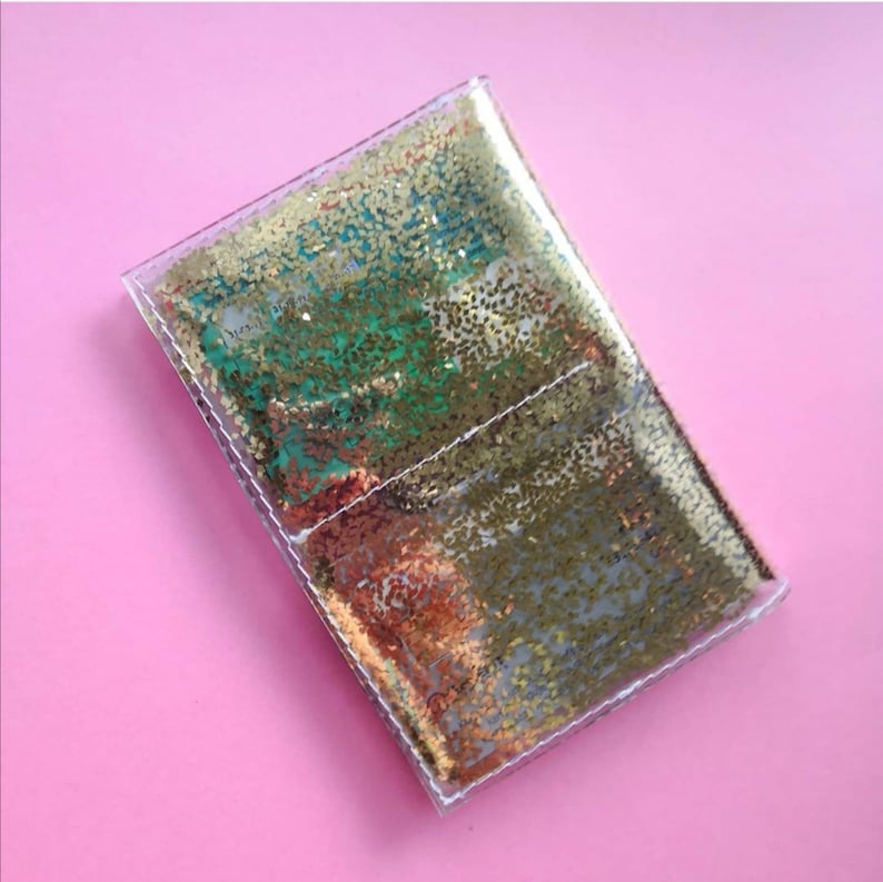 Gold Passpor wallet vacation gifts Easy to disinfect travel case vegan travel gifts card holder confetti passport cover traveler
