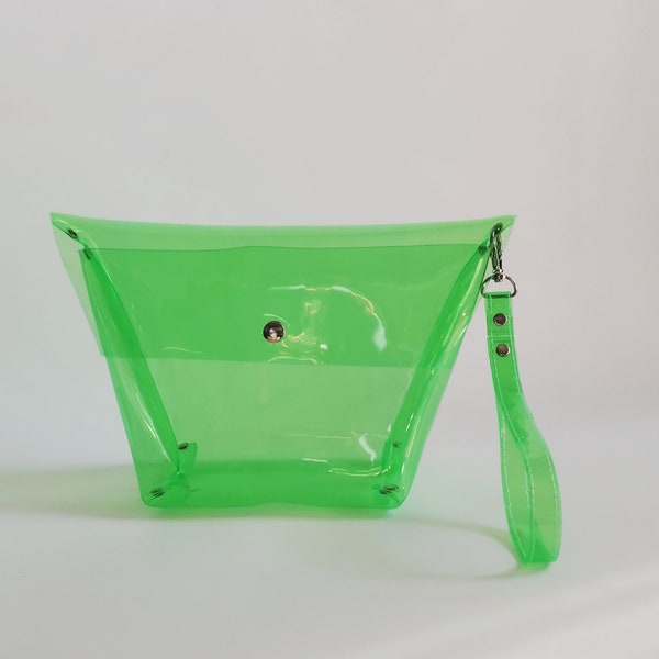 Sac trapèze transparent, sac à main transparent, sac de stade bracelet, sac de sécurité, pour les voyageurs, sac facile à essuyer, sac de gelée végétalien, sport