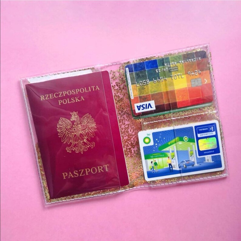 Gold Passpor wallet vacation gifts Easy to disinfect travel case vegan travel gifts card holder confetti passport cover traveler