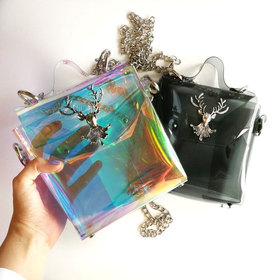 Black Transparent Small Crossbody With Magic Deer Metalwork
