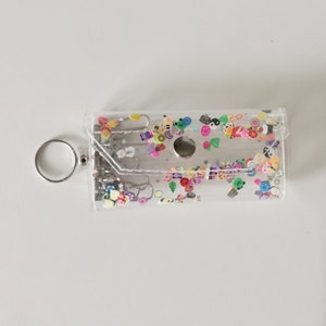 Jolie pochette pour clés kawaii, petites étoiles, porte-clés en fimo, organiseur de clés végétalien, range-clés, paillettes brillantes, organiseur de clés, étui à clés, porte-clés, rave