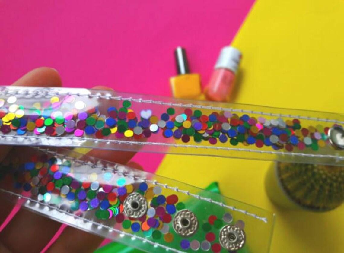 Glitter Choker Rainbow Glitter Choker 90s Lovers Chocker Etsy