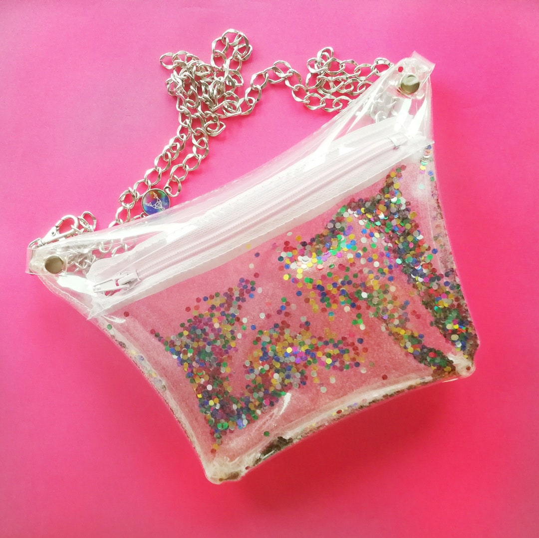 Confetti Fanny Pack, Glitter Waist Bag, Festival Style Bag, Colorful