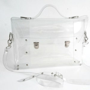 Clear Messenger bag transparent clear satchel clear brief bag clear handbag back to school minimalist bag waterproof office bag industrial