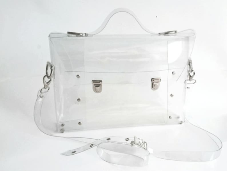 Clear Messenger Bag Transparent Clear Satchel Clear Brief Bag Etsy