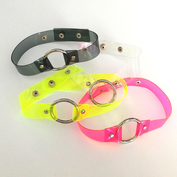 Clear Neon Pink Transparent Choker Neon 