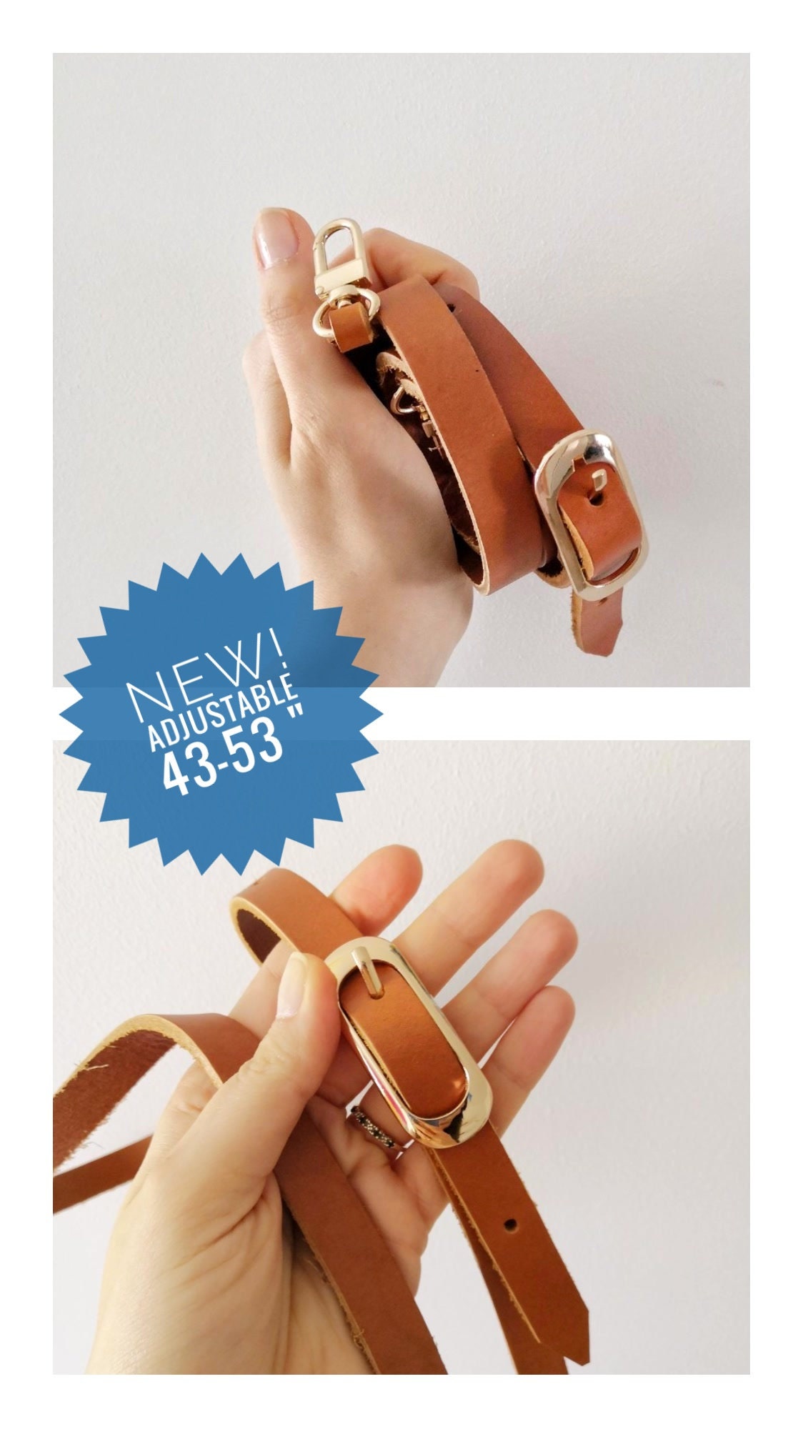 Removable Genuine Leather Strap Handle to Your Bag U Snap Etsy