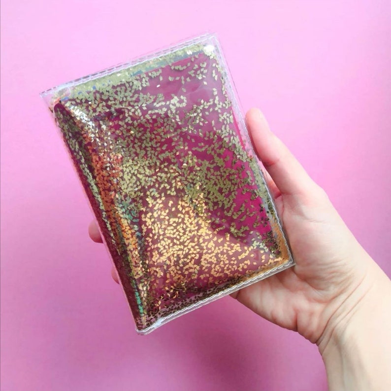 Gold Passpor wallet vacation gifts Easy to disinfect travel case vegan travel gifts card holder confetti passport cover traveler