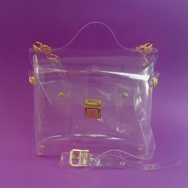 Crossbody bag Clear See Through Plastic PVC Vinyl Transparent Etsy