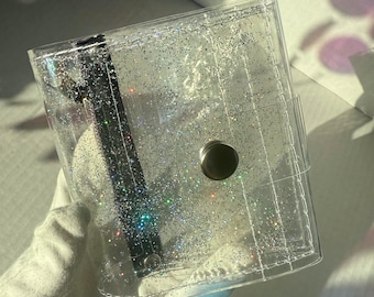 Cartera tríptico holográfica con purpurina de unicornio, estilo Y2K Kpop, tarjetero compacto, cartera de vinilo brillante, regalo.