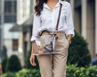 Sac Banane Transparent Approuvé Par Les Stades Pour Femmes Et Filles, Sac Banane Imperméable Avec Sangle Réglable, Sac Banane Tendance Pour Voyage, Plage, événements En Plein Air, Concerts, Claire