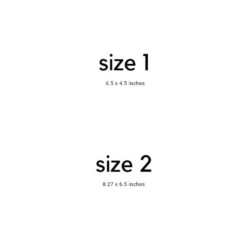 May include: Two sizes of printable art prints. Size 1 is 6.5 x 4.5 inches. Size 2 is 8.27 x 6.5 inches.